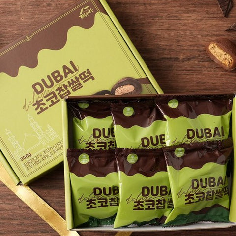 [New] 고소함과 달콤함의 환상적인 만남 떡미당 두바이 쫀득 초코찹쌀떡 400g (6ea)