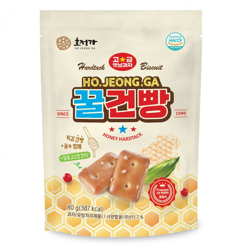 [New] Hojeongga Honey Fried Hardtack: Crispy Fried Crackers Sweetened with Korean Honey, 80g