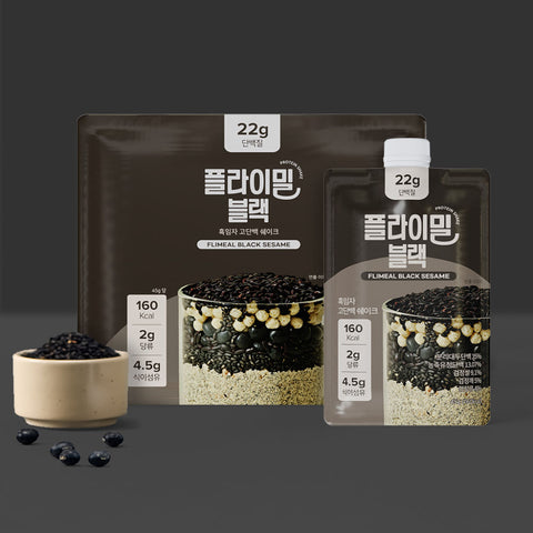 [New] 하나로 채우는 단백질 플라이밀 쉐이크 파우치 블랙 (45g × 7ea)