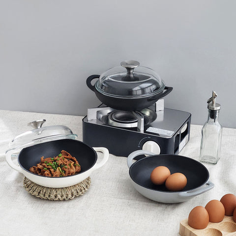 [New] Easy-to-use cast iron pan Edgeri Black Iron Baby Wok 18cm 3 colors 