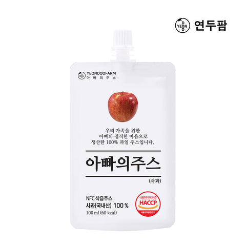 [재입고]100% 착즙 아빠의 주스 사과 1박스 40포