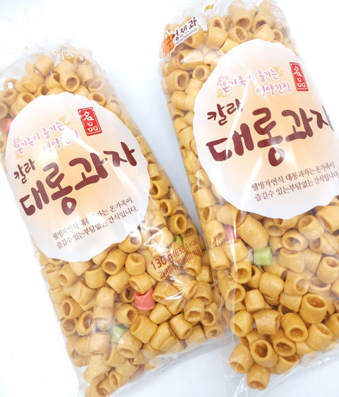 [New] 온가족이 즐기는 영양 간식 칼라 대롱 과자 130g