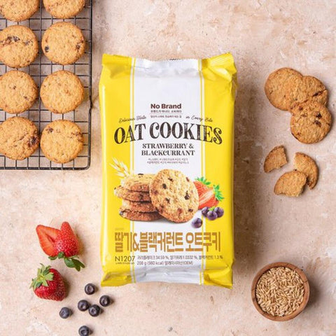 [New] No Brand 딸기&블랙 커런트 오트쿠키 208g